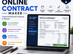 Create professional contracts instantly with this offline HTML tool. No watermark in premium version. Instant download included.