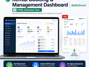 Manage rentals of any kind — cars, property, equipment & venues — from one free dashboard. Generate PDF agreements, track payments & view bookings. No signup. Works offline.